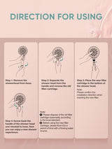 Cobbe 4 Pack Replacement Filters for Handheld Shower Head - UPGRADE FILTERING DURATION - Remove Chlorine - Reduces Dry Itchy Skin