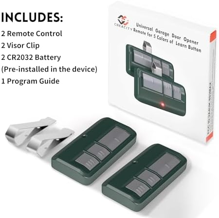 2 for Chamberlain LiftMaster Craftsman Garage Door Opener Remote 893LM 893Max 971LM Universal, Green