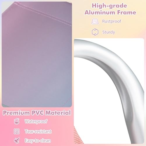 Giantex Folding Beach Chair, Patio Sling Chairs with 5 Adjustable Position, Head Pillow, Storage Bag, Towel Bar, Cup Holders, Backpack Chairs for Sunbathing, Camping Chair