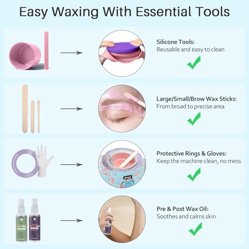 BLITZWAX Brazilian and Bikini Waxing Kit for Women, Hard Wax Warmer for Face, Legs and Body, At Home Hair Removal Kit, Beginner Friendly, Effective on Coarse Hair, Pool Swirl Design