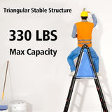 16.5FT Telescoping Ladder A Frame, Aluminum Portable Extension Folding Ladder Meets EN131 Standard, Multi-Purpose Compact Telescopic Ladder for Household or Outdoor Work, 330lbs Max Capacity