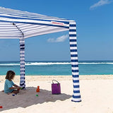 CoolCabana Beach Shade Tent - Easy Setup, UPF 50+ Protection, Large & Medium Sizes, Compact & Wind Resistant - Beach Cabana for The Whole Family - Navy Stripes, Large