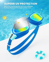 OMID Kids Swim Goggles, P2mini Polarized Swimming Goggles Comfortable for Age 6-14