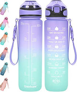 Enerbone 32 oz Drinking Water Bottle with Times to Drink and Straw, Motivational with Carrying Strap, Leakproof BPA & Toxic Free, Ensure You Drink Enough Water for Fitness Gym Outdoor