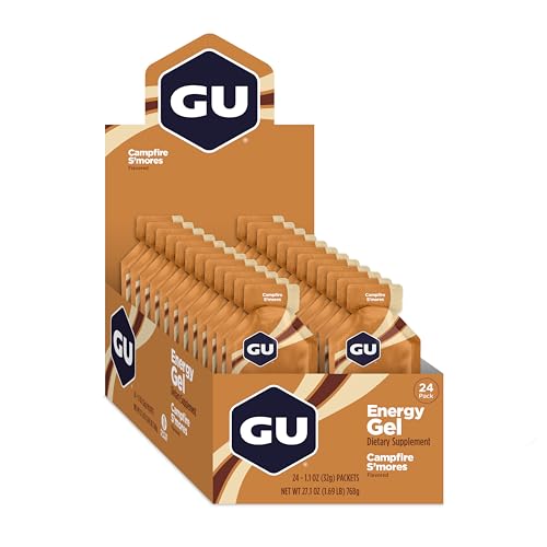 GU Energy Original Sports Nutrition Energy Gel, 24-Count, Campfire S'Mores