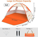Gorich Beach Tent Sun Shelter for 3/4-5/6-7/8-10 Person with UPF 50＋ UV Protection, Lightweight & Easy Setup Beach Shade Canopy, Portable Beach Shade Tent Beach Cabana