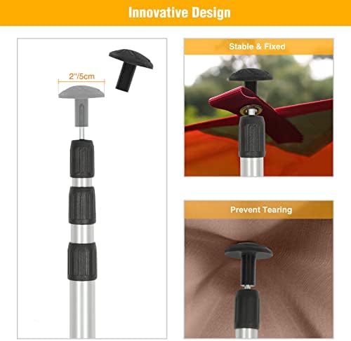 REDCAMP Aluminum Adjustable Camping Tarp Poles, Set of 2, 90" Telescoping Lightweight Tent Poles for Shelter, Hammock Rain Fly, Awning