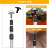 REDCAMP Aluminum Adjustable Camping Tarp Poles, Set of 2, 90" Telescoping Lightweight Tent Poles for Shelter, Hammock Rain Fly, Awning