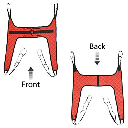Fushida Hoyer Lift Sling,Commode Patient Lift Slings Medical Transfer Sling for Patients Shower Bath,Large Toileting Sling,Lift Sling for Elderly Bariatric,Divided U Slings Fit Invacare/Hoyer Lift