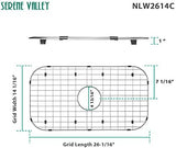 Serene Valley Sink Protector Grid 26-1/16" x 14-1/16", Centered Drain with Corner Radius 3-1/2", 304 Stainless Steel Material NLW2614C