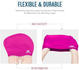 Womens Silicone Swim Cap for Long Hair,3D Ergonomic Design Silicone Swimming Caps for Women Kids Men Adults Boys Girls with Ear Plug and Nose Clip