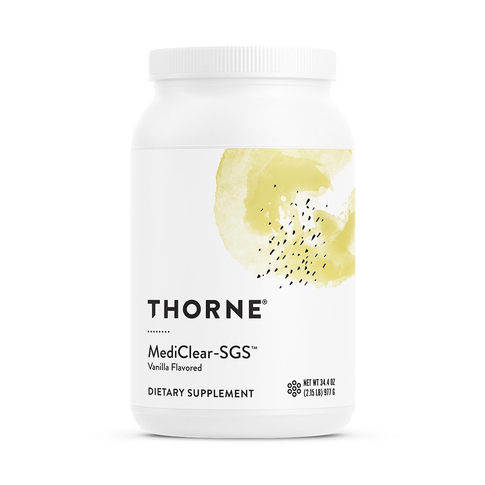 THORNE - MediClear-SGS - Foundational Support, Eliminate Environmental and Dietary Toxins* - Rice and Pea Protein-Based Drink Powder with a Complete Multivitamin-Mineral Profile - Vanilla - 34.4 Oz