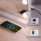 Hansong Vanity Mirror with Lights, 22''x18'' Hollywood Mirror, Makeup Mirror with 15 Dimmable Bulbs, 10X Magnification and USB Charging Port, White