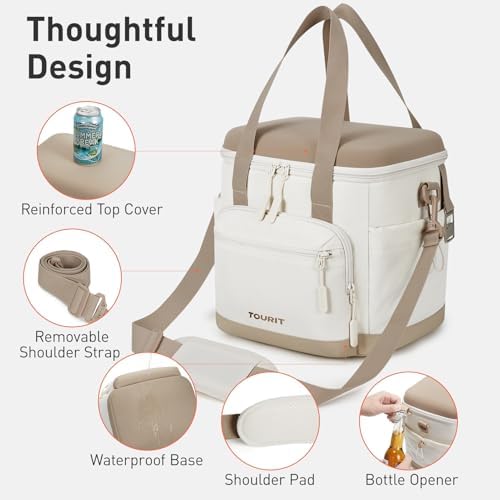 TOURIT Insulated Cooler Bag: 20 Cans Soft Portable Leakproof Lunch Cooler Beach Travel Picnic Camping