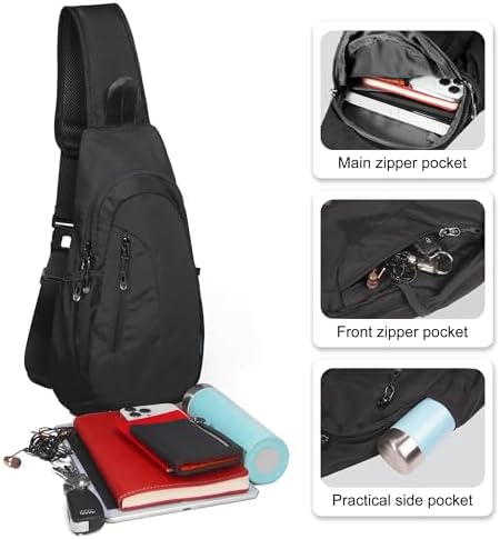 TITECOUGO Small Sling Bag, Lightweight Crossbody Backpack for Men Women, Shoulder Bag for Sports and Outdoor