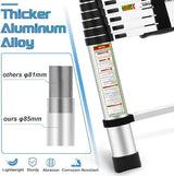 Extension Ladder, 20.3FT RIKADE Aluminum Telescoping Ladder with Non-Slip Feet, Portable Telescopic Ladder for Household and Outdoor 330lb Capacity