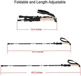 Aluminum Collapsible Ultralight Travel Trekking Hiking Pole for Men and Women