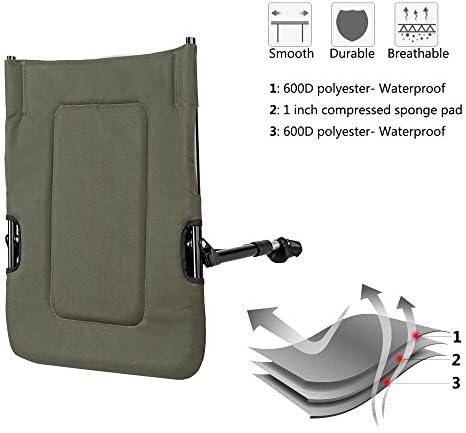 VINGLI Heavy Duty Fishing Chair with Footrest Support 440 LBS, Oversized Camping Chairs with 160° Adjustable High Back, Beach Chair for Outdoors/Yard/Forest