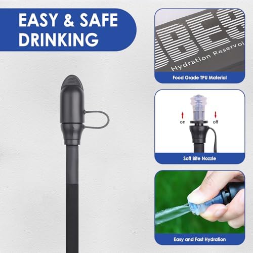 UTOBEST Hydration Bladder,TPU Water Bladder,Water Bladder for Hiking Backpack,BPA Free,Wide Opening,Leak-Proof,Water Reservoir for Hiking Cycling Camping Running