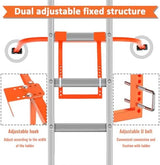 Ladder Stabilizer, Heavy Duty Steel Ladder Roof Hook Ladder Stabilizer with Wing Span/Wall Extension Accessory, Secure and Stable Ladder Standoff Arms for Roof Gutter with Anti-Slip Rubber Feet