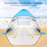 TOBTOS UPF 50+ Pop Up Beach Tent, Easy Set Up Beach Umbrella, Sun Shelter for 2-3 People UV Protection Portable Sunshade, Baby Canopy Cabana, Lightweight with Carry Bag