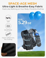 Running Vest for Women Men, Lightweight Hydration Runner Vest with Transparent Waterproof Phone Pocket, 17oz Soft Flask, Adjustable Chest Straps Reflective Backpack for Hiking Cycling Jogging