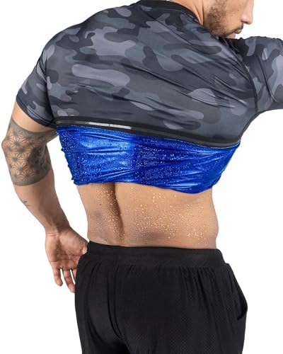 Kewlioo Men's Sauna Suit Shirt - Heat Trapping Sweat Compression Vest, Shapewear Top, Gym Exercise Versatile Shaper Jacket