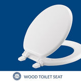 Bemis 400TTA Economy Durable Wood Toilet Seat, Made in USA, Round, White