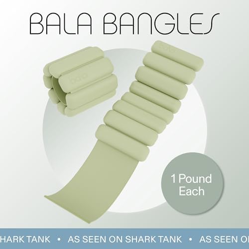 Bala Bangles Wrist & Ankle Weights for Women & Men - Adjustable Silicone Weighted Bracelet Set for Gym, Yoga, Pilates, Cardio & Strength Training - Wearable Arm & Leg Workout Weights