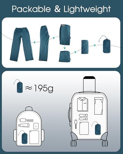 33,000ft Packable Rain Pants for Women Waterproof Pants Lightweight Rain Over Pants Outdoor Windproof Pant for Golf Hiking