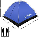 2-Person Tent – Water-Resistant Dome Tent with Removable Rain Fly and Carry Bag for Camping, Backpacking, Hiking, and Festivals by Wakeman (Blue)