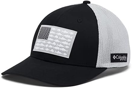 Columbia Unisex Adult PFG Fish Flag Mesh Ball Cap High Crown