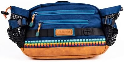 Wilderdog Mega Hip Pack with 3-Liter Capacity, Two Mesh Water Bottle Pockets, Interior Key Loops, Adjustable Straps, and Poop Bag Dispenser (Pacific Blue)
