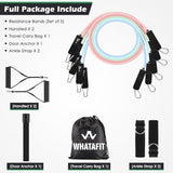 WHATAFIT Resistance Bands, Exercise Bands，Resistance Bands for Working Out, Work Out Bands with Handles for Men and Women Fitness, Strength Training Home Gym Equipment