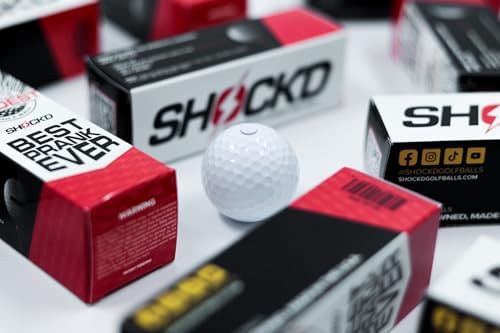 SHOCK'D GOLF BALLS - The World's Loudest Golf Ball - Viral Prank Ball (Sleeve of 3, Novelty)