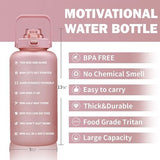64oz,100oz,128oz Large Motivational Water Bottle with Time Marker, Leakproof & BPA Free Half Gallon Big Water Bottle with Straw Handle Tritan Frosted Water Jug for Gym,Fitness,Outdoor Sports