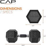 CAP Barbell Coated Hex Dumbbell Weight | Multiple Options