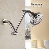 Shower Head Extender, Adjustable Shower Head Extension Brushed Nickel, Adjustable for Any Shower Angels, Universal Straight Shower Arm