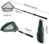RESTCLOUD Fishing Landing Net with Telescoping Pole Handle, Fishing net Freshwater for Kids Men Women, Extend to 40-63 Inches