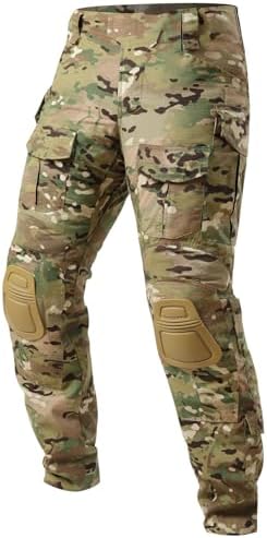 Men's Combat Pants with Knee Pads Tactical Outdoor Military Camouflage Paintball