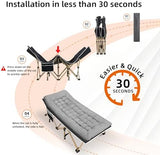 Portable Camping Cot, 600LBS Max Load, Extra Wide with Thick Mattress, Folding Cot for Outdoor Camping/Office, Home Nap (Grey)