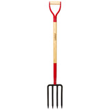 VNIMTI Garden Fork,4-Tine Spading Fork,Compost Fork,Steel Digging Fork,45Inch,Steel Y-Grip,Wooden Handle