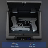 Gun Safe,Biometric Gun Safe for Pistols 3-Ways unlock Fingerprint Digital PIN Key Unlock with Sound, Lock box for Cloakroom living room Bedroom Nightstand and Car BILLCONCH
