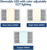 Broan-NuTone BHFLED110 PowerHeat Bathroom Exhaust Fan, Heater, and LED Light Combination, 110 CFM