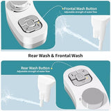 PIKETS Bidet Attachment for Toilet, Dual Nozzle (Frontal and Rear Wash) Non-Electric Fresh Water Toilet Seat Attachment with Nozzle Self Cleaning, Adjustable Water Pressure(Chrome Silver)