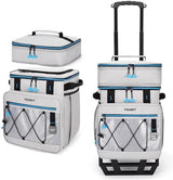 TOURIT 75 Can Rolling Cooler Detachable Double Deck Beach Cooler with Wheels Collapsible for Outdoor, Camping, Picnic, Travel