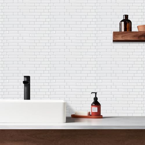 STICKGOO Peel and Stick Backsplash - 10 Sheets of 12”×12” - 3D Self Adhesive Peel and Stick Tile Backsplash for Kitchen & Bathroom