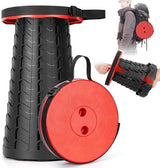 Collapsible Folding Chair - Upgraded Portable Chair with 400lbs Load Capacity, Perfect for Camping, Fishing, Hiking - Folding Stool with Carrying Straps, Gift for Fisherman (Red)