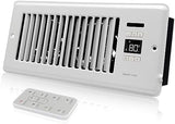 Super Quiet Register Booster Fan 4" x 10" - Intelligent Thermostat Control Vent Fan Booster - Cooling Heating Smart Register Vent - White