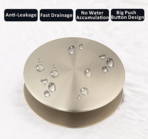 Artiwell Universal Bathroom Sink Drain Stopper, Fits Most Pop-Up Drains for Vessel Sink Lavatory Vanity, Sink Drain Strainer with Detachable Hair Catcher, Tested by Plumber in US (Brushed Nickel)